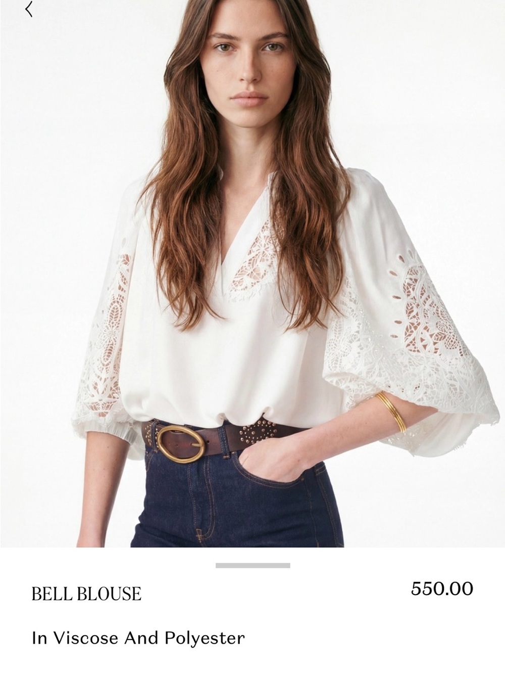 Vanessa Bruno White Lace Bell Blouse